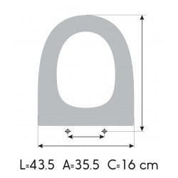 Abattant WC JACOB DELAFON ALTAIR Gris Fait Sur Mesure