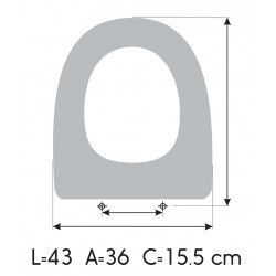 Abattant WC JACOB DELAFON ODEON Blanc Frein De Chute Fait Sur Mesure