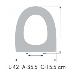 Abattant WC JACOB DELAFON ODEON UP SEMICARENADO Blanc Frein de Chute Fait Sur Mesure