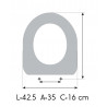Abattant WC Pour Toilette Jacob Delafon Altair MESURES
